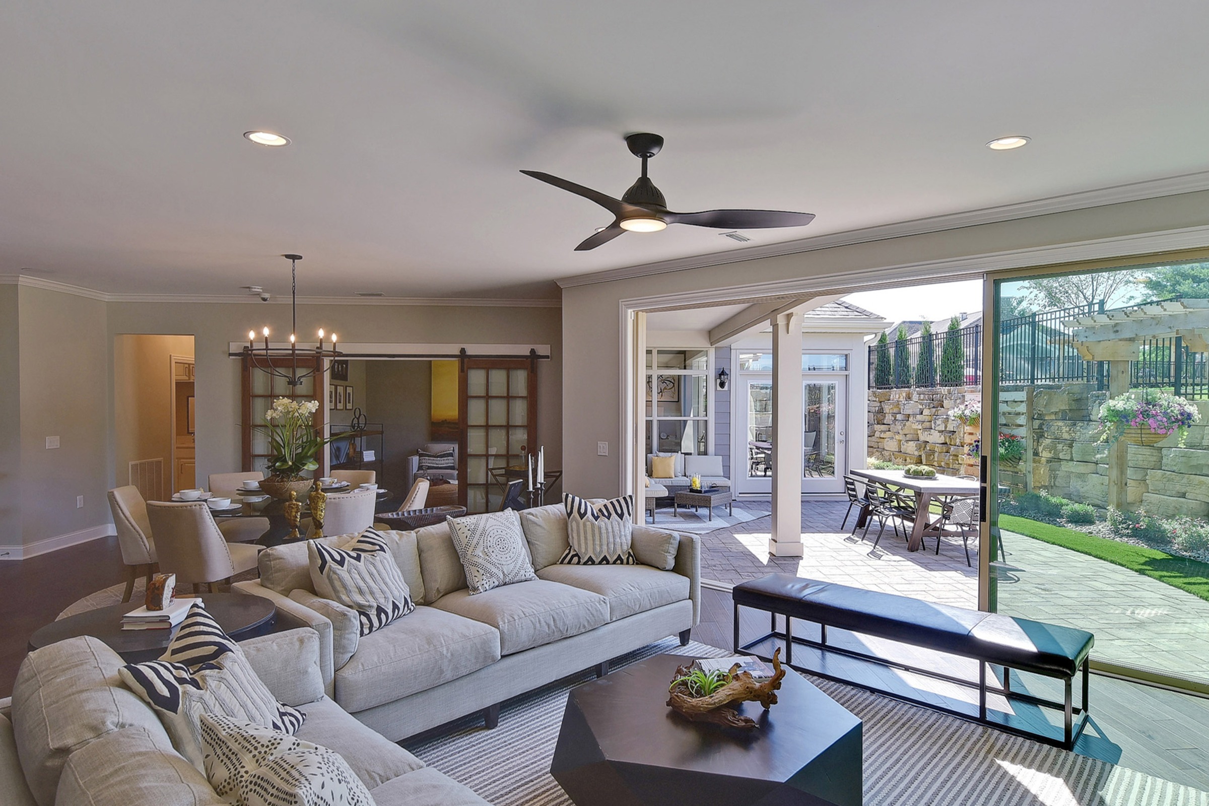 beautiful views of private courtyard from main living areas